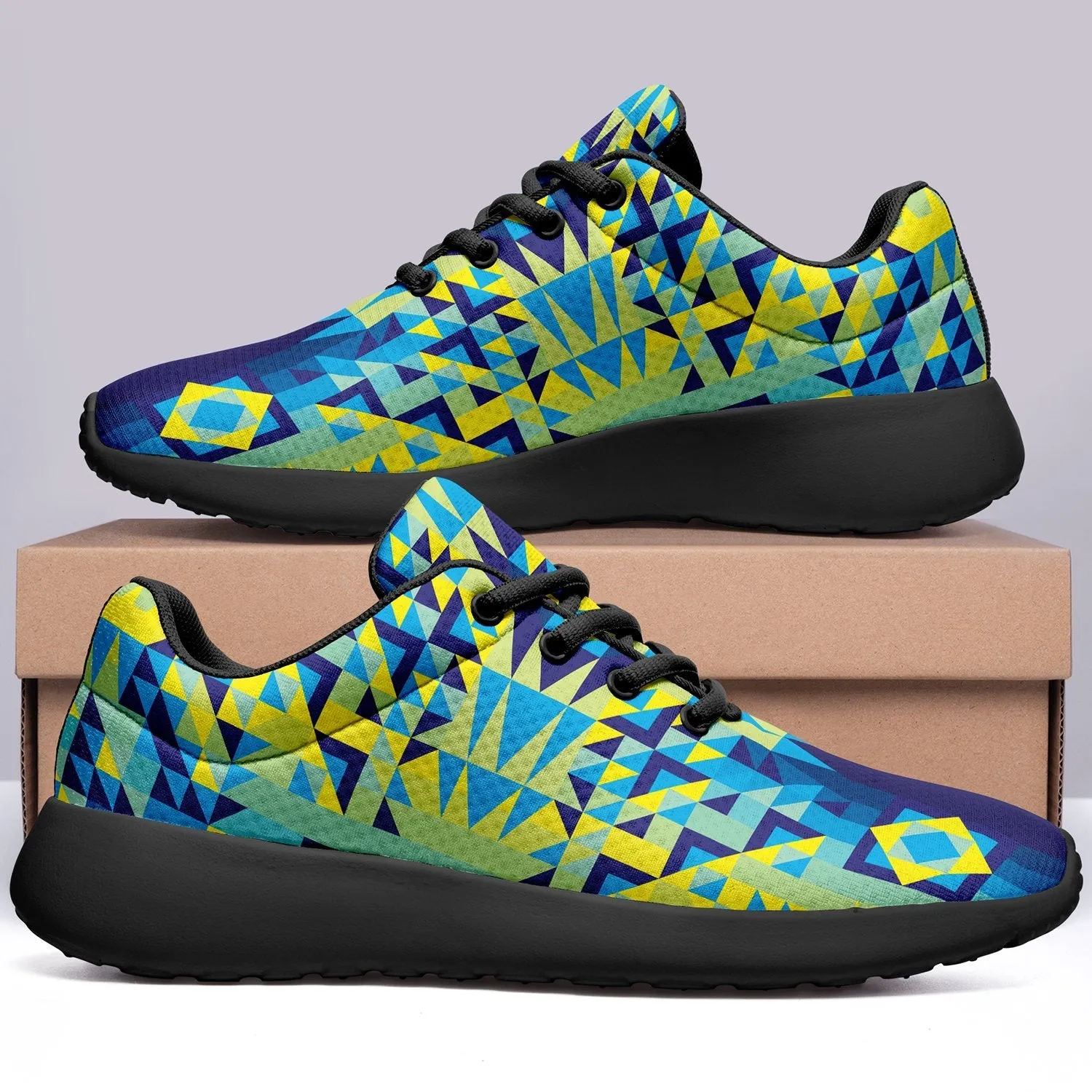 Kaleidoscope Jaune Bleu Ikkaayi Sport Sneakers