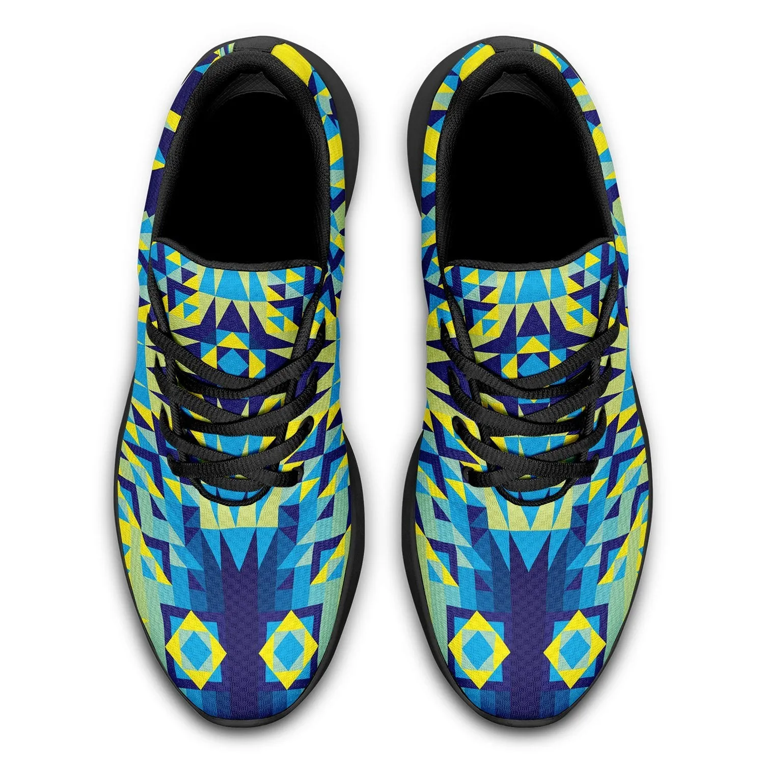 Kaleidoscope Jaune Bleu Ikkaayi Sport Sneakers