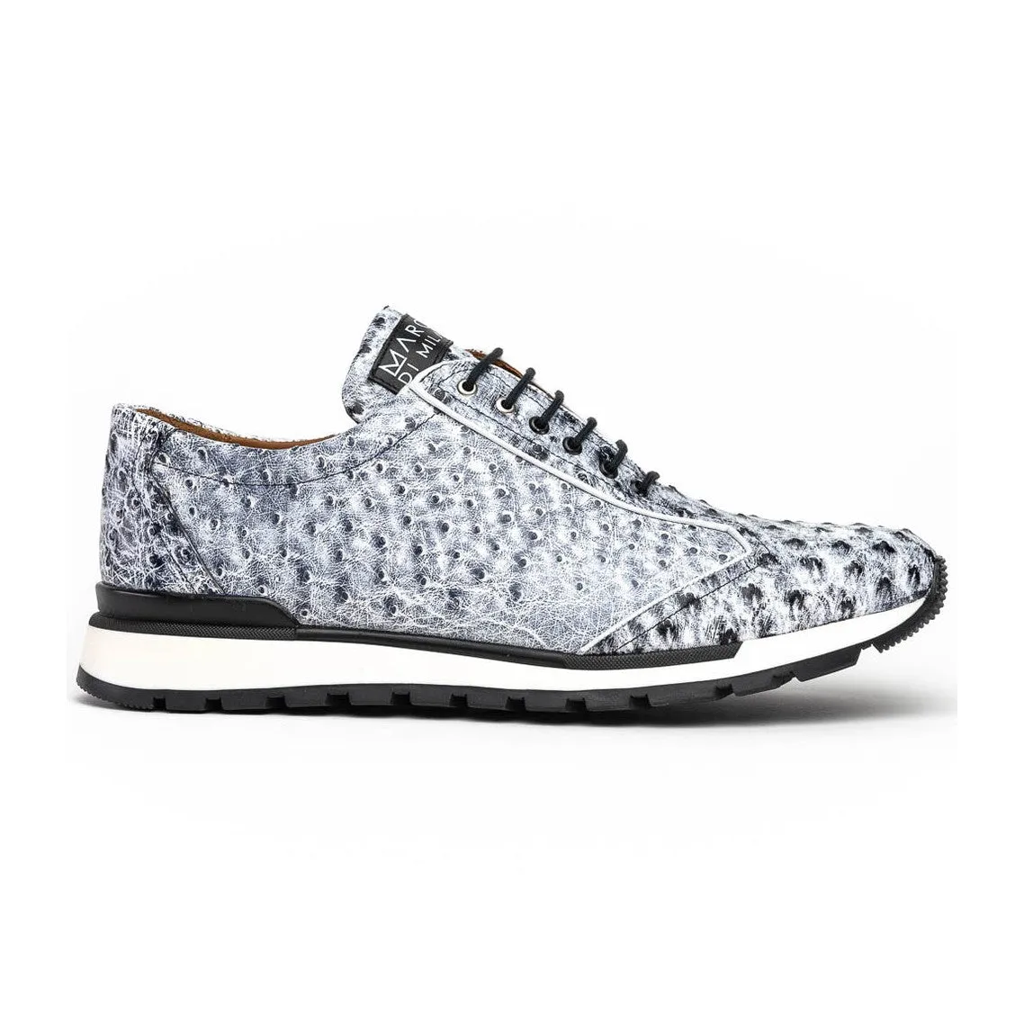 Marco Di Milano Scanno Men's Shoes Newspaper Exotic Ostich Casual Sneakers (MDM1048)
