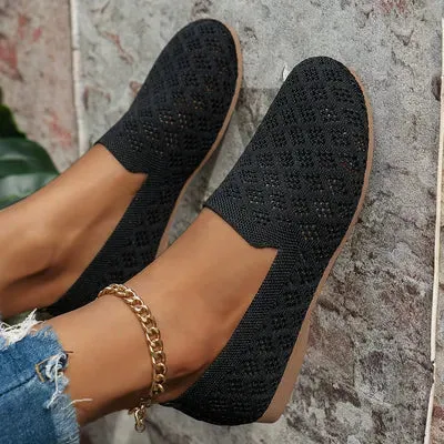 Mesh Round Toe Flat Slip-Ons