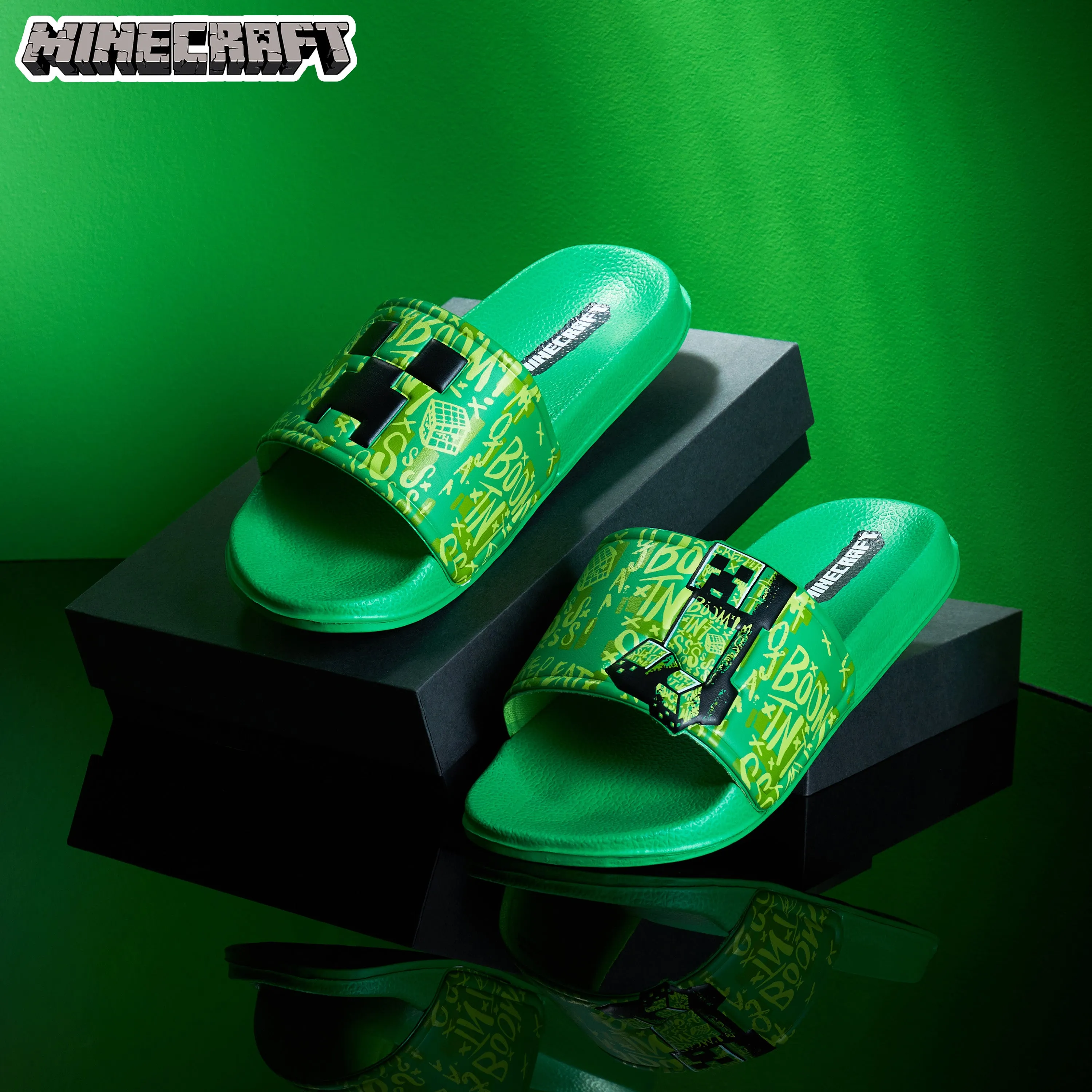 Minecraft Sliders for Boys and Teenagers, Kids Flip Flops