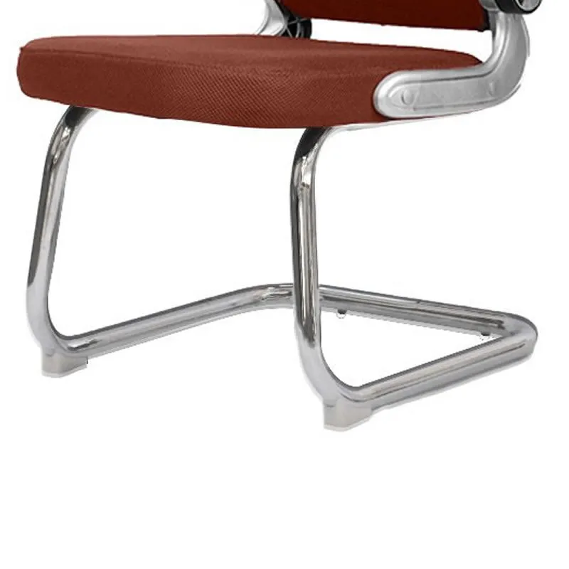 Modern Design Visitor Mesh Office Chairs Without Wheels 8833G Brown