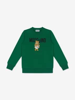 Moschino Kids Bear Logo Sweatshirt in Green