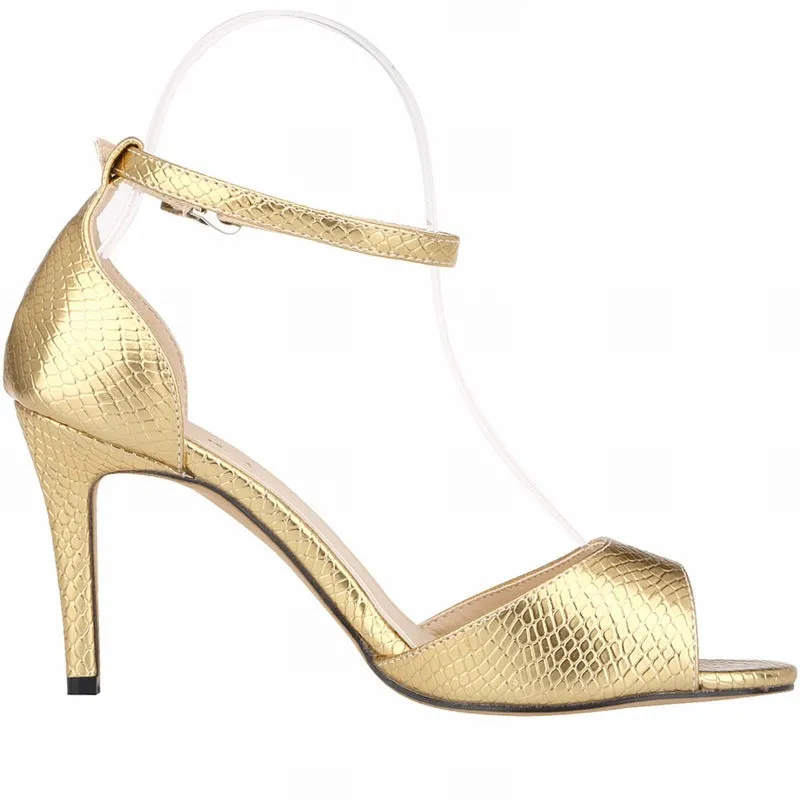 New Arrival Stiletto Heeled Open Toe Patent Leather Women's Shoes
