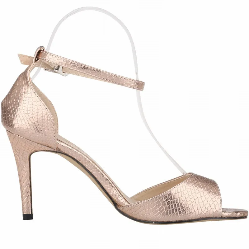 New Arrival Stiletto Heeled Open Toe Patent Leather Women's Shoes
