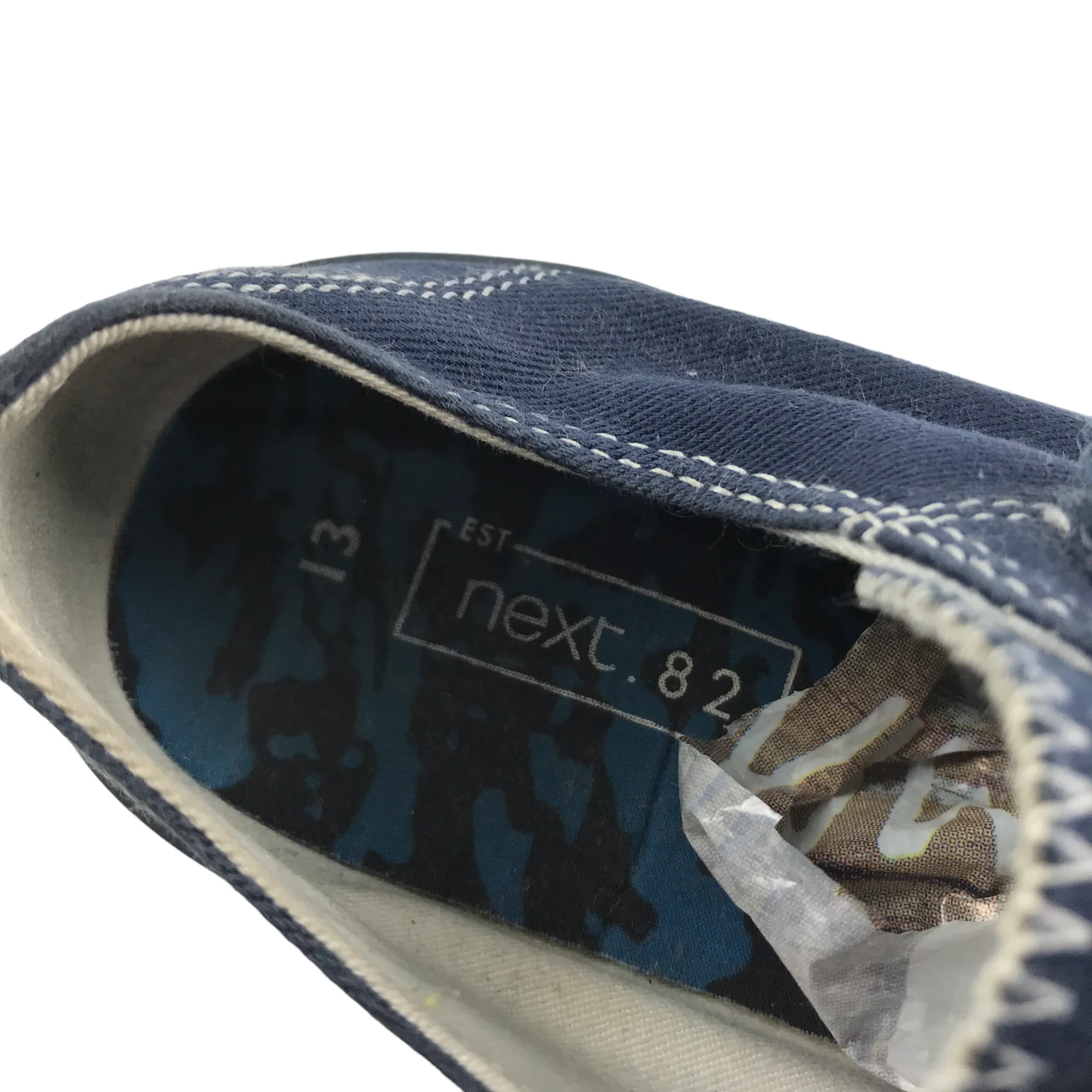 Next Trainers Shoe Size 13 Junior Blue Canvas with Straps