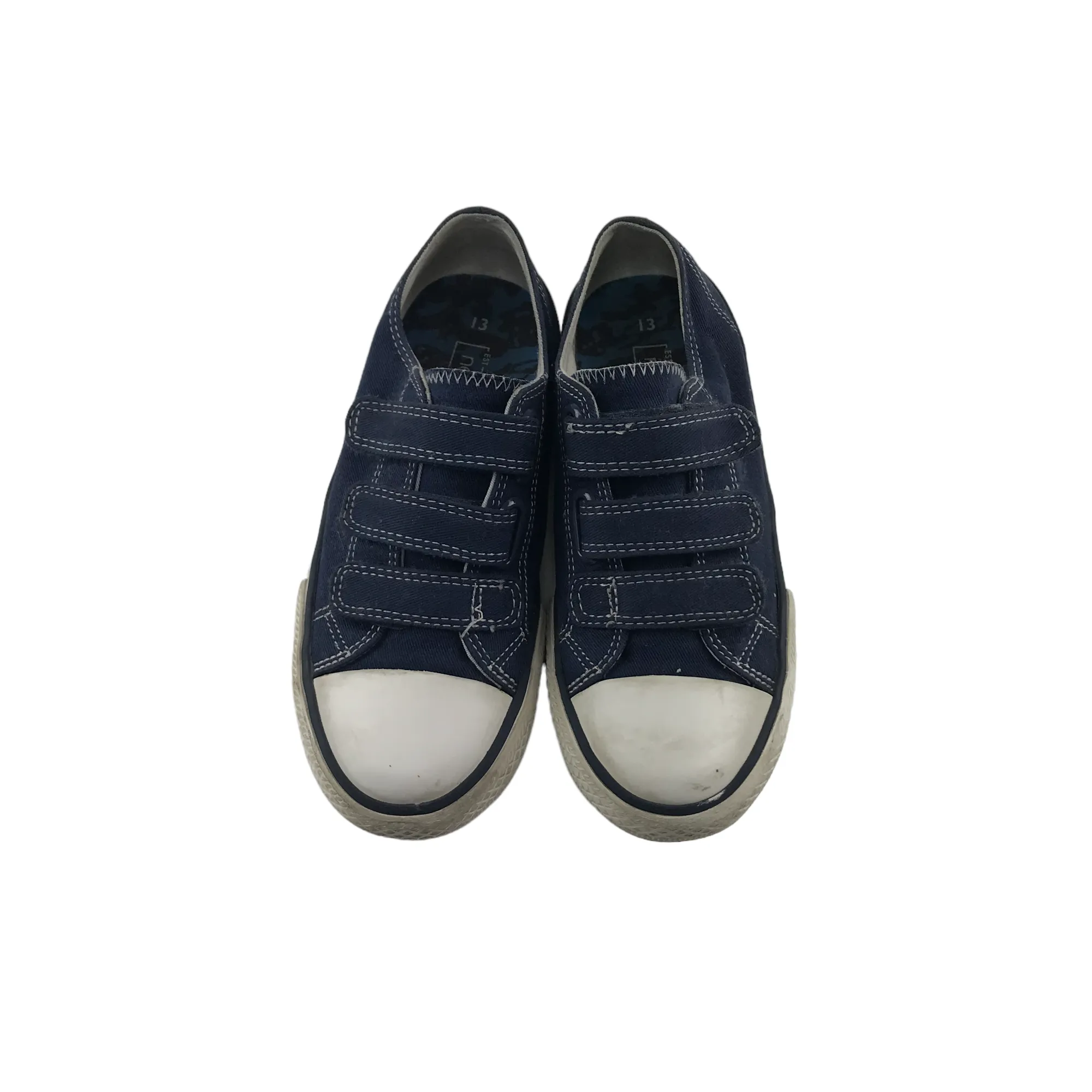 Next Trainers Shoe Size 13 Junior Blue Canvas with Straps