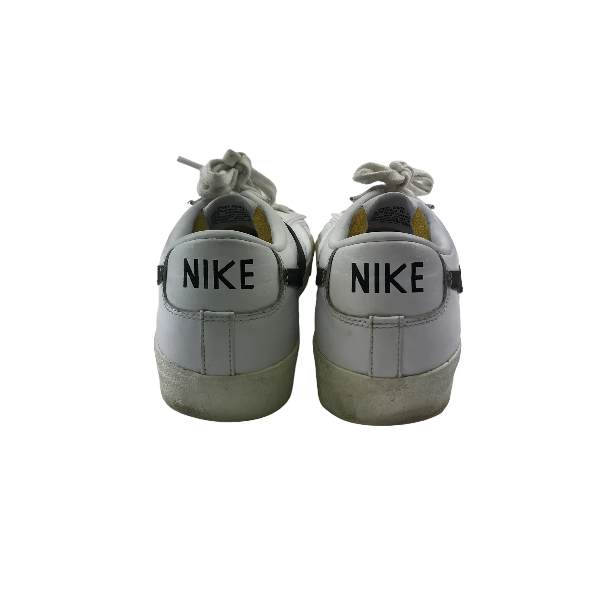 Nike Trainers Shoe Size 9 White Flat Soles with Laces
