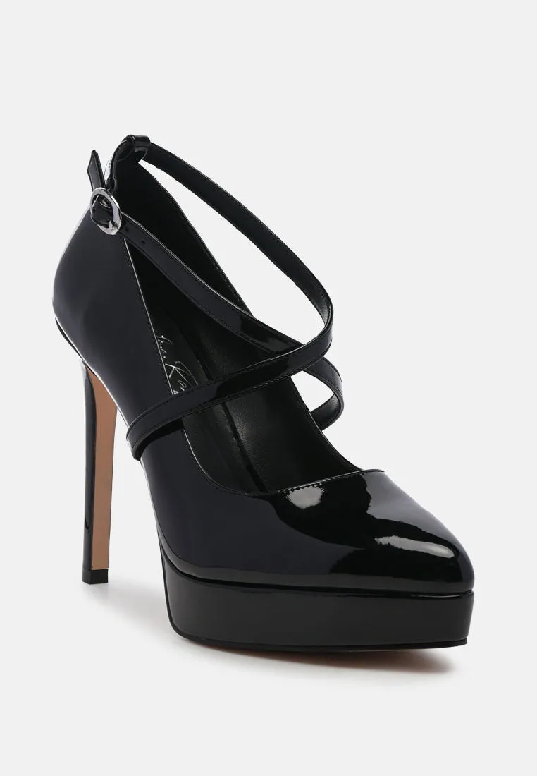 pixie dust high heel cross strapped stiletto sandals