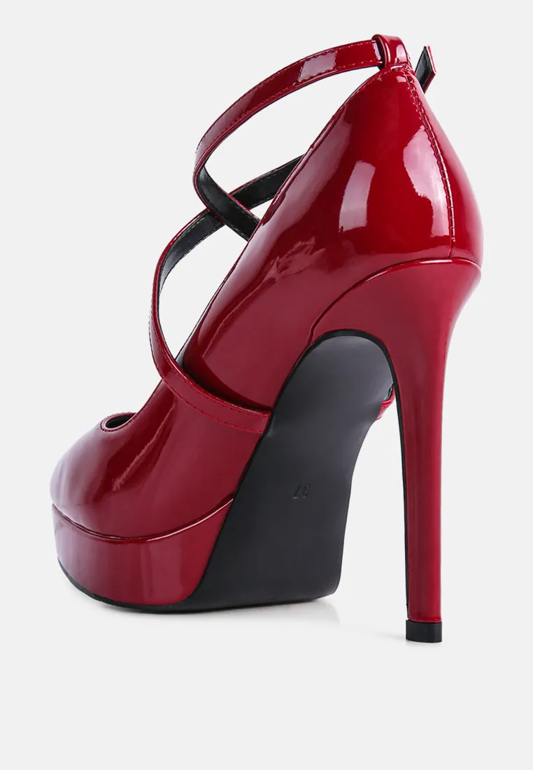 pixie dust high heel cross strapped stiletto sandals