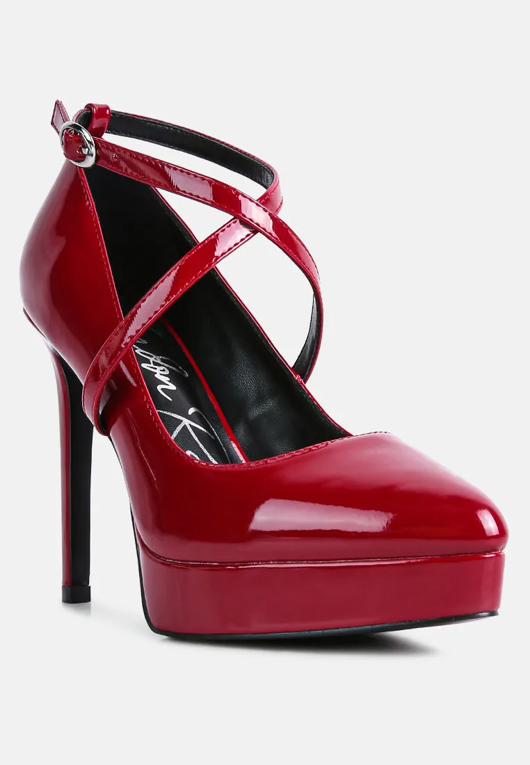 pixie dust high heel cross strapped stiletto sandals