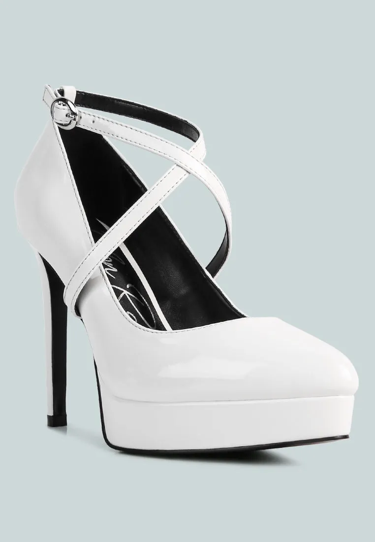 pixie dust high heel cross strapped stiletto sandals