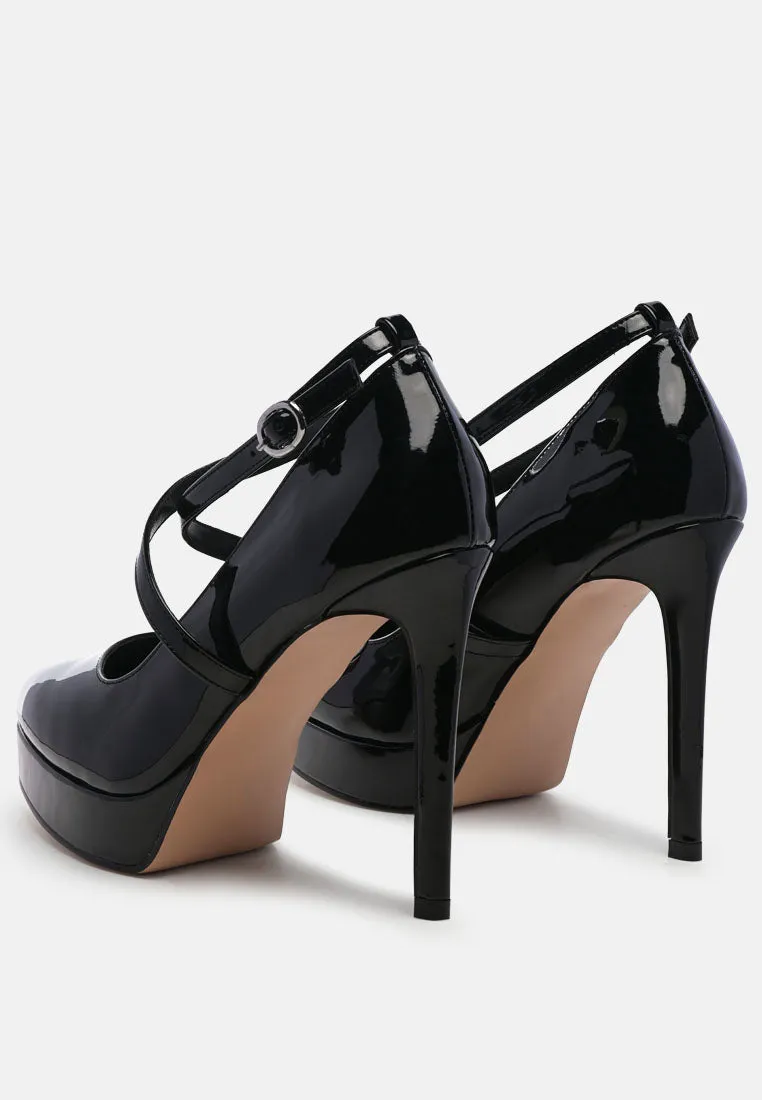 pixie dust high heel cross strapped stiletto sandals