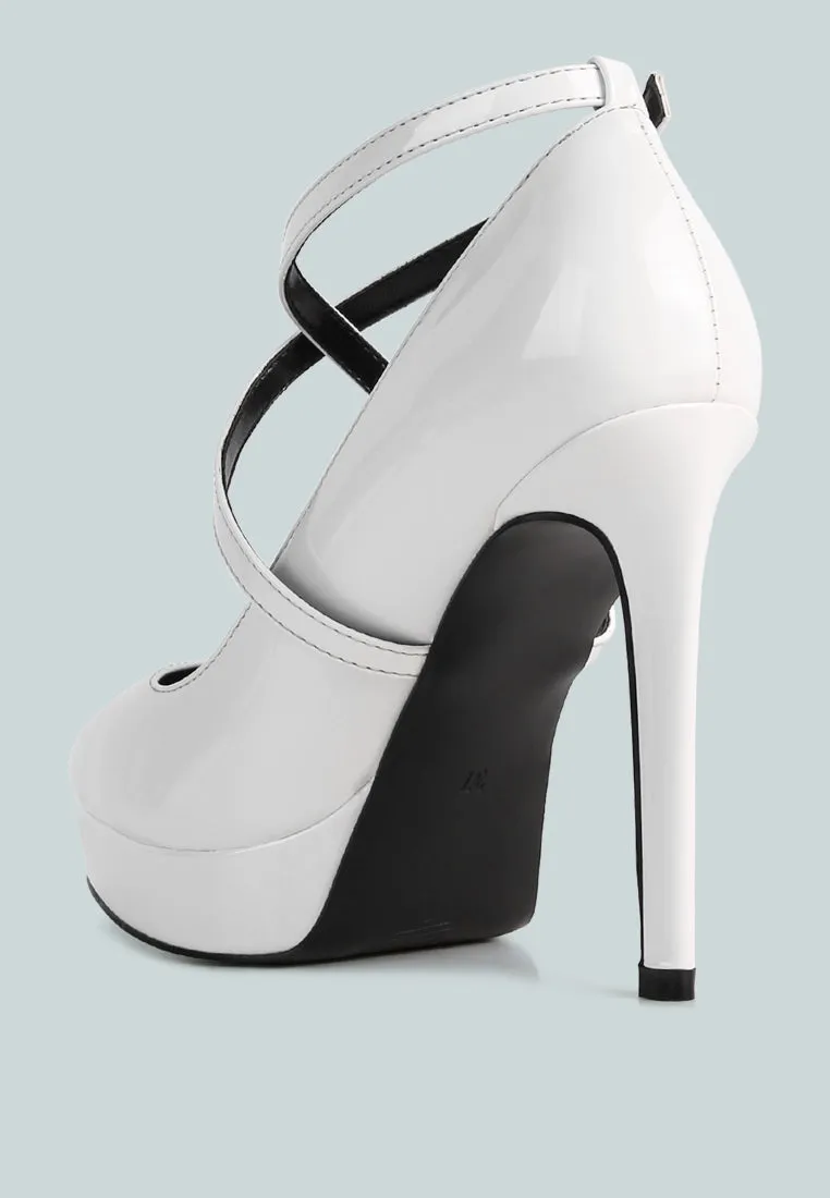 pixie dust high heel cross strapped stiletto sandals