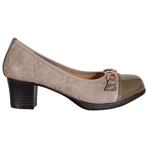 Redz  Block Heeled Pumps - 6E964 - Taupe