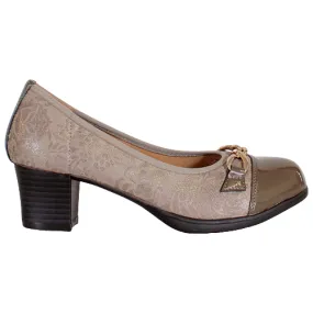 Redz  Block Heeled Pumps - 6E964 - Taupe