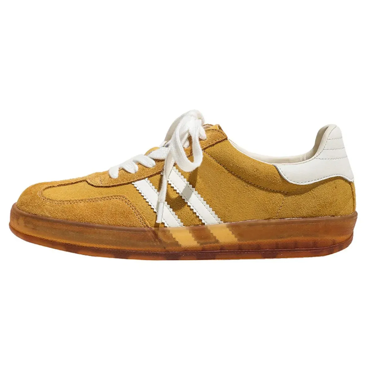 Side Striped Round Toe Lace Up Sneakers