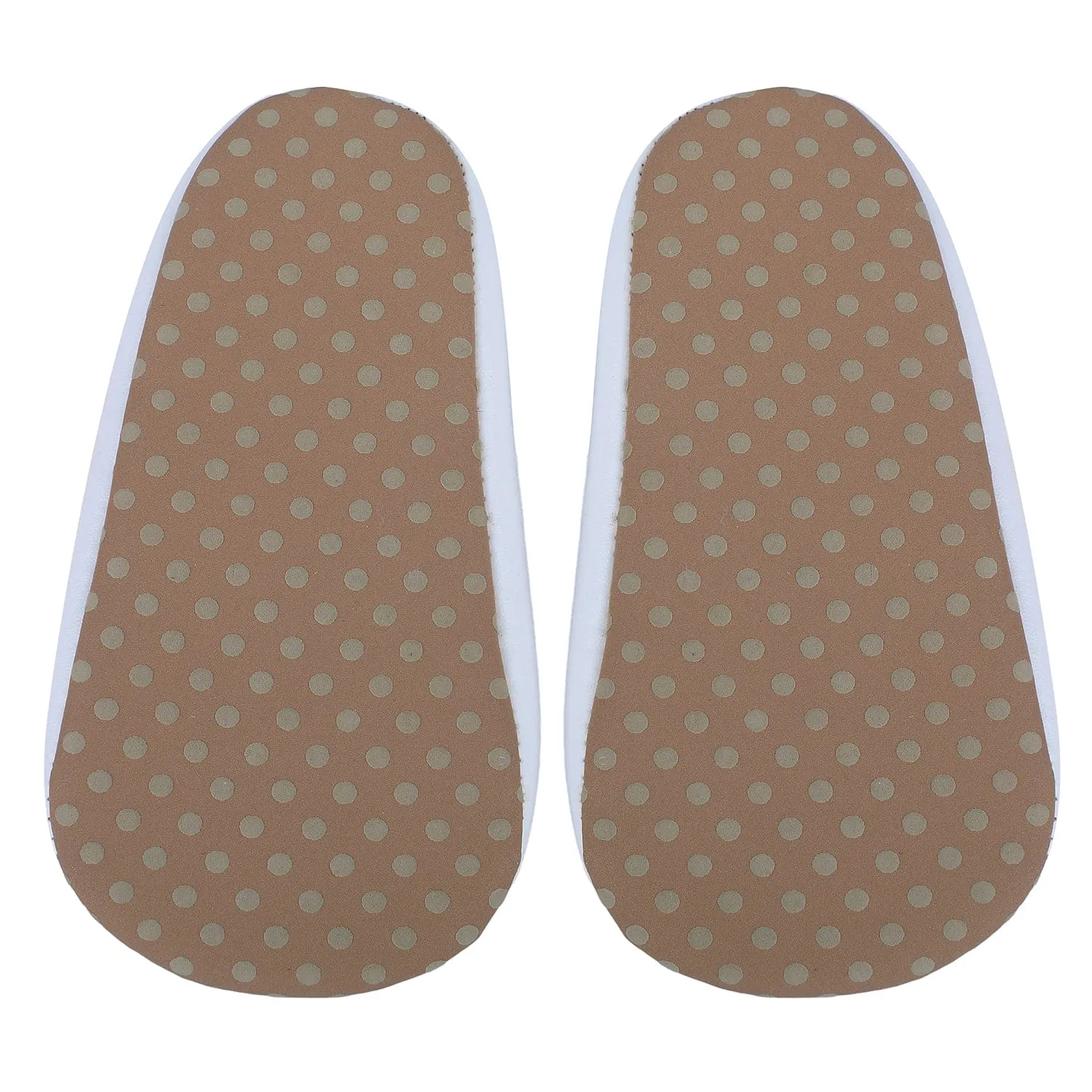 Solid With Bow Premium Girls Anti-Slip Ballerina Shoes - White