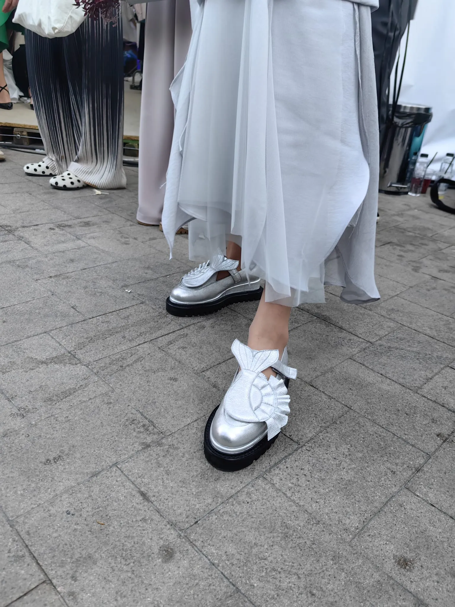 The Answer Within silver leather loafers