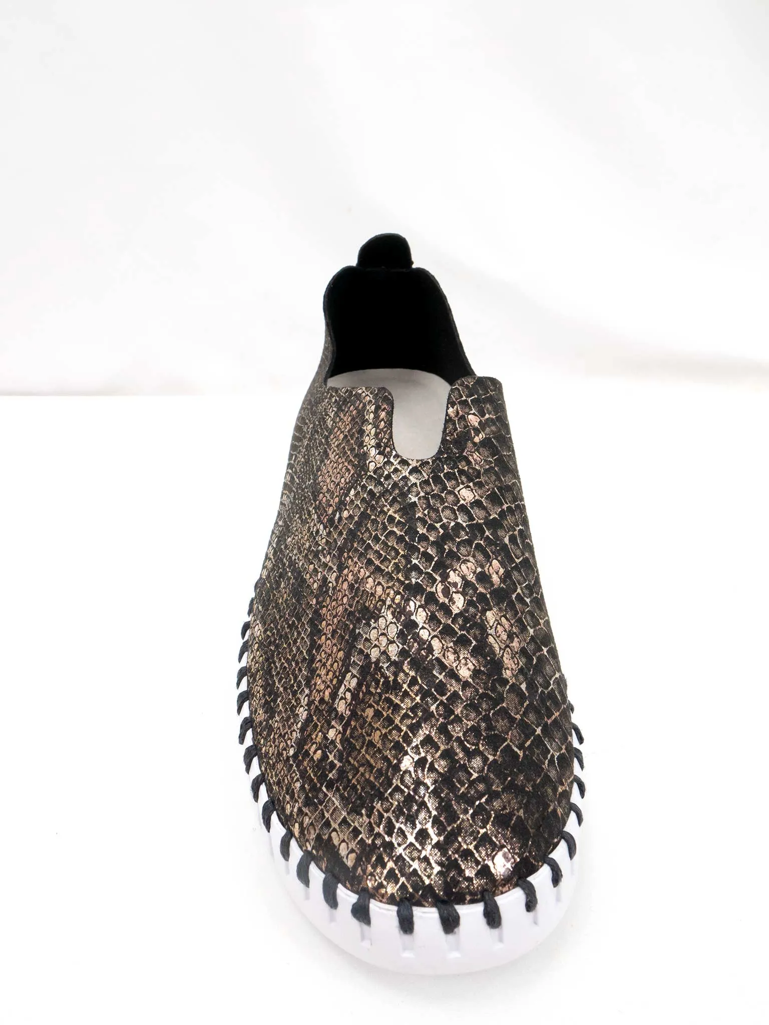 Tulip 0008 Slip-On Shoe in Snake Print Black
