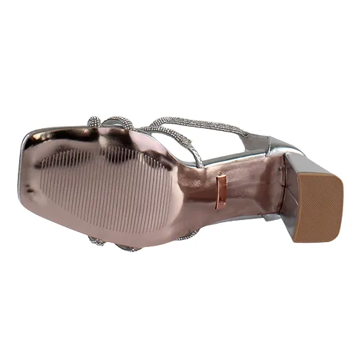 Una Healy Block Heeled Sandals -Sophisticated - Silver
