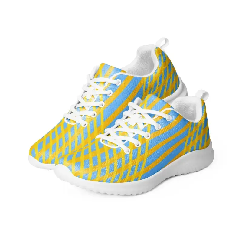 Wild Blue Checkered Athletic Shoes