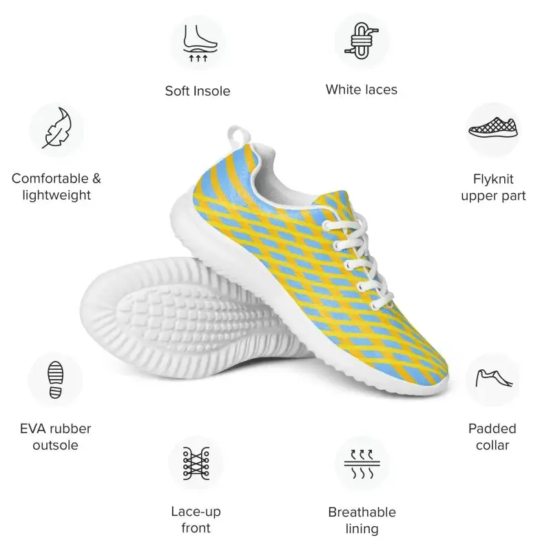 Wild Blue Checkered Athletic Shoes