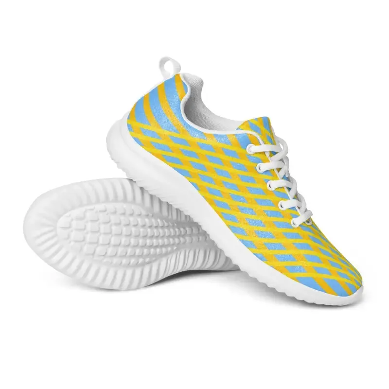 Wild Blue Checkered Athletic Shoes