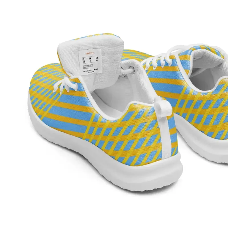 Wild Blue Checkered Athletic Shoes