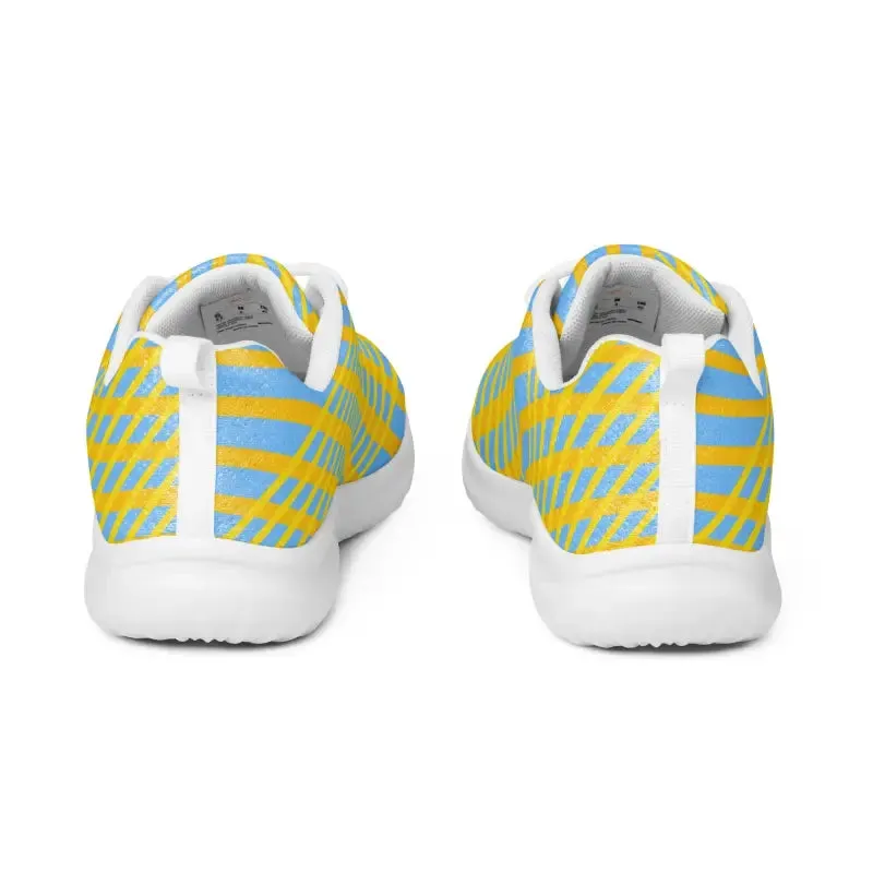 Wild Blue Checkered Athletic Shoes
