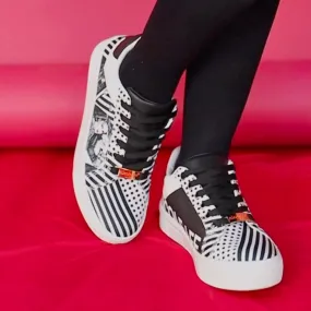 Womens Nicole Lee USA Printed Vegan Leather Lace Up Sneaker (6-9)